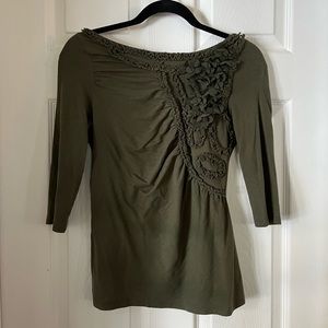 Anthropologie beautiful detail 3/4 sleeve top